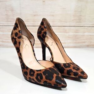 Jessica Simpson Claudette D' Orsay Brown Leopard Heels